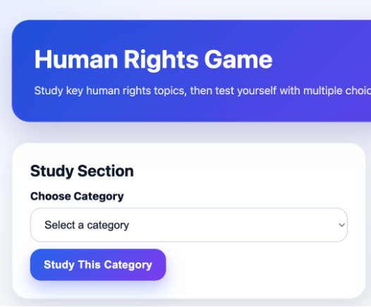 Screenshot of Human Rights Game